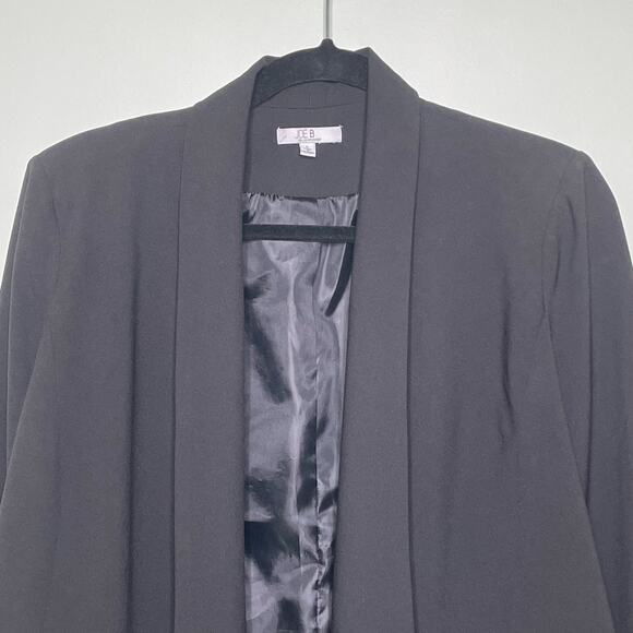 Joe Benbasset Drape Blazer Jacket Open Front Long Sleeve Career Lined Black L - Picture 3 of 11